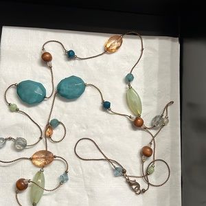 Multi stone 24” costume necklace
